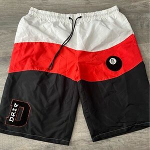Men's Red and Black Swim Shorts board shorts beach summer